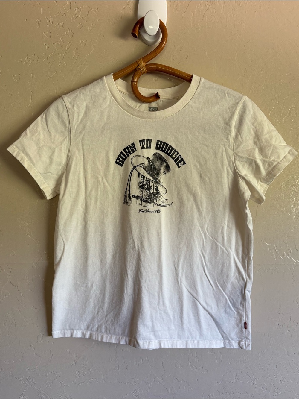 Levi’s Born To Boogie Western Boots Cowboy Hat Graphic Tee Short Sleeve Size M